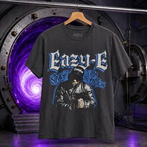 Eazy-E Straight Outta Compton Graphic Tee Black Rap T-Shirt Mens Small